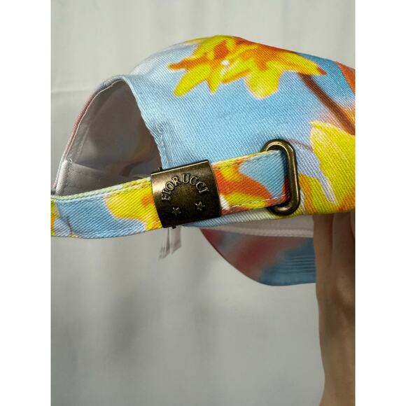 Fiorucci Jeans Watercolor Cap Multi Baseball Hat Revolve Adjustable 100% Cotton - Picture 4 of 6